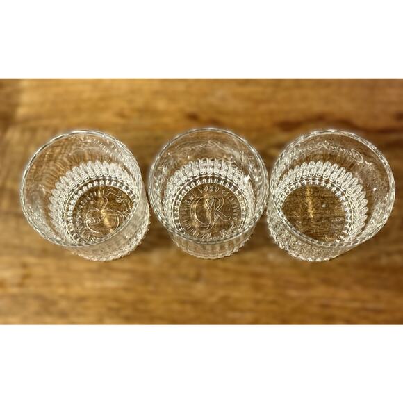 Set of 3 Crown Royal Collector's Whiskey Glasses – Vintage Etched Barware - Picture 3 of 3